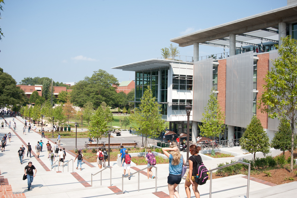 students walking to class